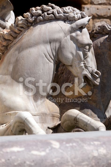 Neptune Fountain Statue Detail In Florence Stock Photo | Royalty-Free ...