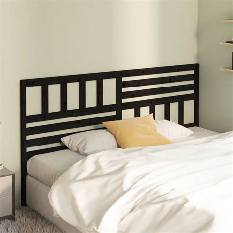 Tête de lit DIOCHE Noir Bois massif 186x4x100 cm Cdiscount Maison