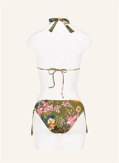 Watercult Basic Bikini Hose SUNSET FLORALS In Oliv Orange