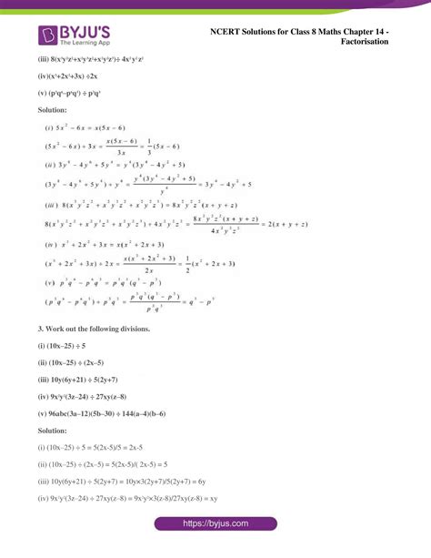 Ncert Solutions Class 8 Maths Chapter 14 Factorisation Click Here To