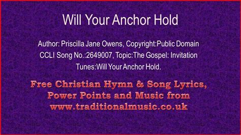 Will Your Anchor Hold Viola Section Hymn Lyrics Music YouTube