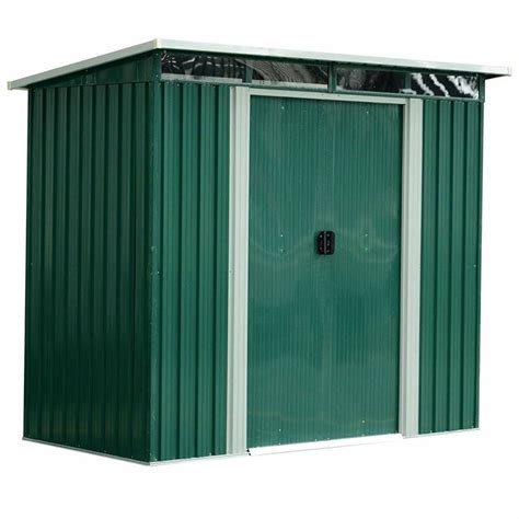 Wfx Utility Ft W X Ft D Overlap Pent Metal Garden Shed Wayfair