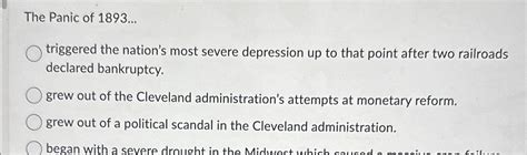 Solved The Panic of 1893..triggered the nation's most severe | Chegg.com