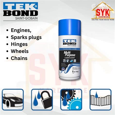 Syk Tekbond Saint Gobain Multipurpose Lubricant Spray Cleaning Spray