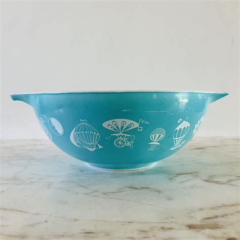 Pyrex Hot Air Balloon 441 Turquoise Bowl Munimoro Gob Pe
