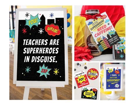 Superhero Teacher Appreciation Free Printables