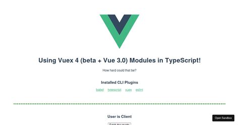 Using Vuex 4 Modules In Vue 3 With TypeScript Codesandbox