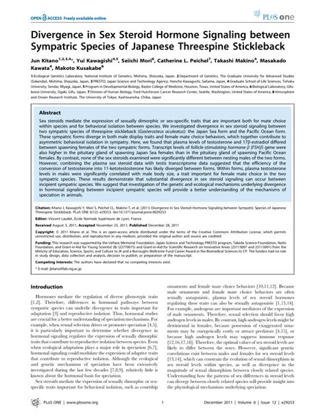 PDF Divergence In Sex Steroid Hormone Signaling Between Sympatric