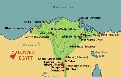 Map of Ancient Egyptian Town Names: Lower Egypt | Ancient egypt history ...