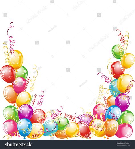 Happy Birthday Balloons Confetti Isolated On Stock Illustration