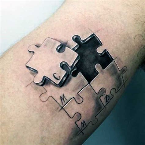 46 Puzzle Piece Tattoos With Connecting Pieces And Meanings - TattoosWin