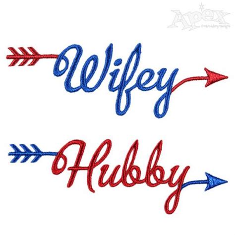 Wifey And Hubby Wedding Machine Embroidery Design Apex