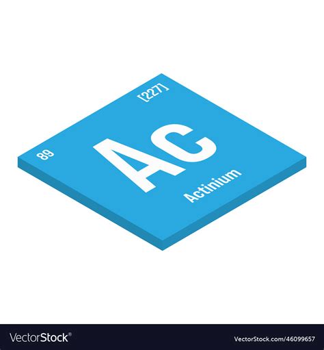 Actinium ac periodic table element Royalty Free Vector Image