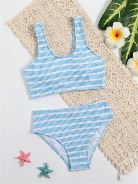 Girls Striped Bikini Swimsuit Shein Usa