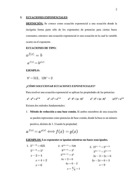 Solution Ecuaciones Exponenciales Y Logaritmicas Investigacion