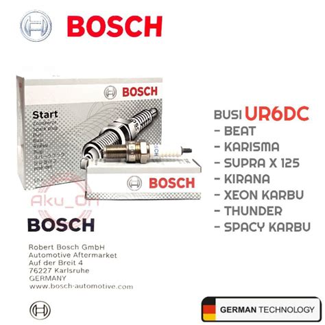 Jual Busi BOSCH UR6DC Motor BEAT KARISMA BLADE SUPRA X 125 Shopee