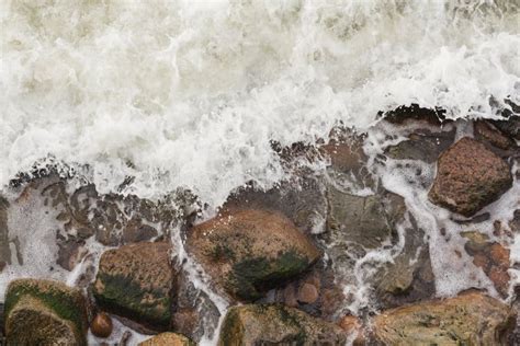 Sea Foam Waves And Naked Feet On A Sand Beach Holidays Relax Stock