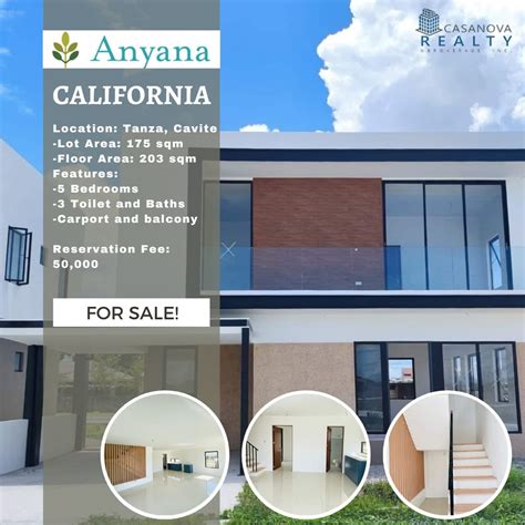 5BR Anyana California Model House For Sale In Tanza Cavite House And