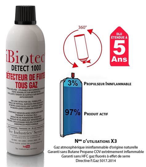 Detect 1000 aérosol détecteur de fuites tous gaz