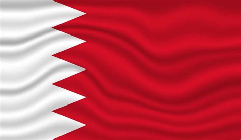 Bahrain National Flag Vector Design Bahrain Flag D Waving Background