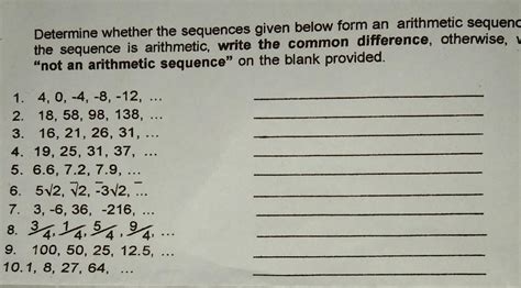 Pa Help Po Determine Whether The Sequence Given Below Form An