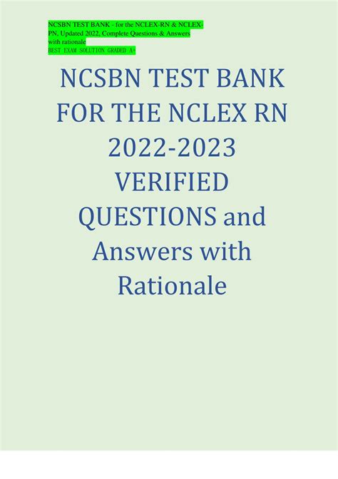 Nclex Rn Actual Exam Test Bank Of Real Questions And Answers Nclex 2022