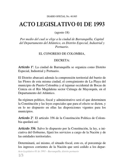 Acto Legislativo 01 Pdf Gobierno