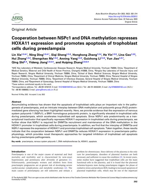 Pdf Cooperation Between Nspc And Dna Methylation Represses Hoxa