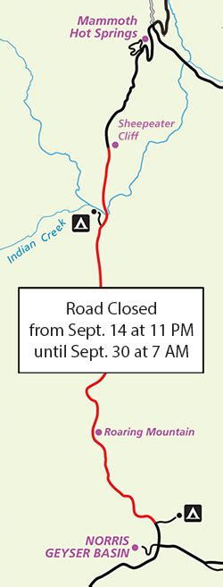 Construction Work To Result In Yellowstone Road Closures After Labor Day Yellowstone National