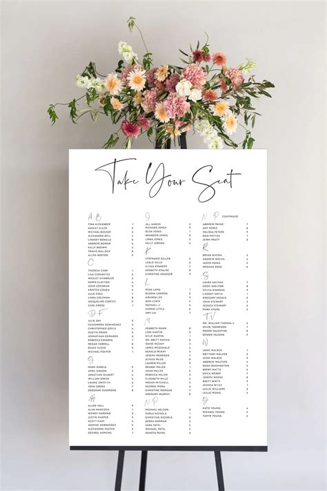 Natalia Christmas Wedding Seating Chart Template, 52% OFF