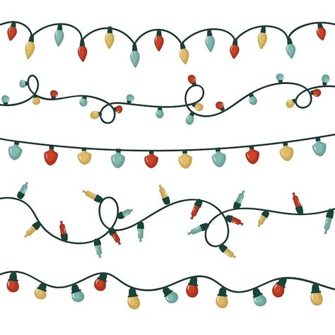 Free Vector | Hand drawn flat christmas lights collection | Christmas ...