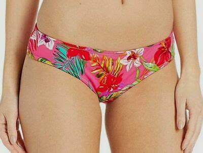 160 Hobie Women S Pink Floral Reversible Hipster Bikini Swim Bottom