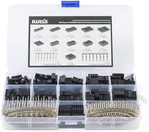 Iwiss Dupont Connector Kit Mm Pitch Single Row Male Headers Dupont