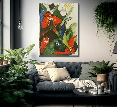 Four Foxes By Franz Marc Print Canvas Art Framed Print Truly Art