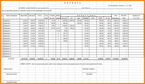 Excel Payroll Spreadsheet Example pertaining to Free Excel Payroll ...