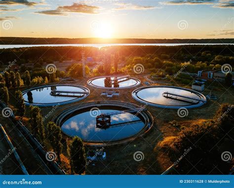 Modern Sewage Treatment Plant Round Wastewater Purification Tanks At