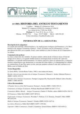 Fillable Online Ot 505s Historia Del Antiguo Testamento Seminario