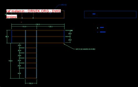 Proje Sitesi Raf Melamin Autocad Projesi