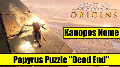 Assassin S Creed Origins Kanopos Nome Papyrus Puzzle Solution YouTube