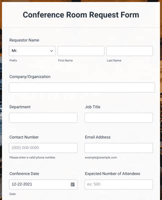 Conference Room Request Form Template Jotform