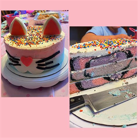 Kitty Cake for my daughter’s 6th birthday. Looks more like a rabbit to ...