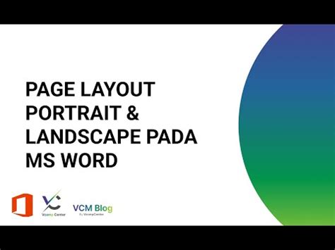 page layout portrait  landscape  ms word