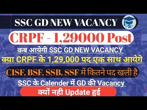 Ssc Gd New Vacancyssc Gd Post Kab Tak Aayegi Calendar Me Kab