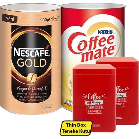 Nescafe Gold Granül Kahve 900 Gr Hazır Kahve Nestle Coffee Mate 2 Kg Süt Tozu Tinbox Saklama