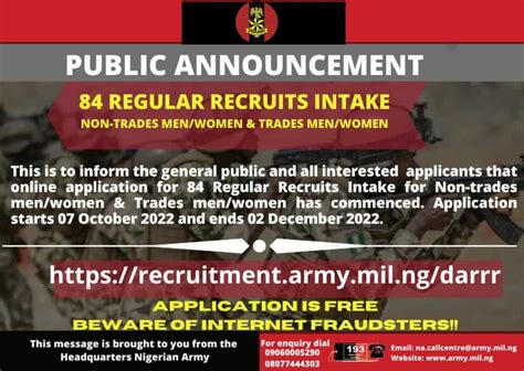 Nigerian Army Recruitment How To Apply For 84rri 2023 Justschoolnews