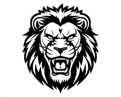 Premium Vector | Silhouette angry lion vector face uses any designs