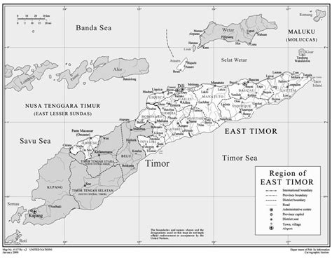 Political And Administrative Map Of East Timor East Timor Political