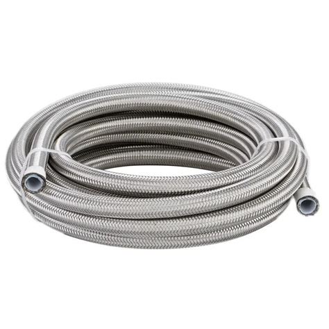 6 56ft An4 4an Id 0 19 Stainless Steel Braided Ptfe Fuel Line Oil Gas