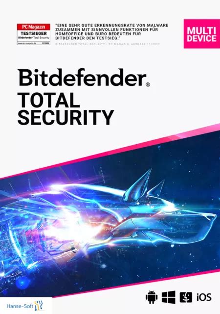 BITDEFENDER TOTAL SECURITY 2024 1 3 5 10 Geräte 1 oder 2 Jahre