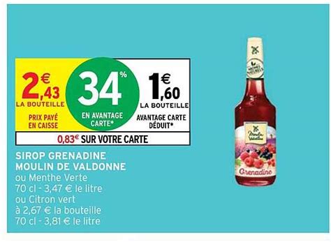 Promo Sirop Grenadine Moulin De Valdonne chez Intermarché Express